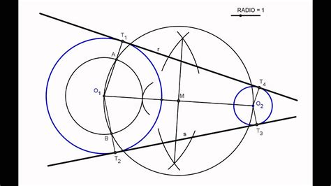 Rectas tangentes exteriores a dos circunferencias Técnicas de dibujo