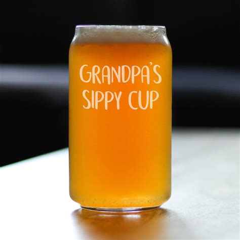 Grandpas Sippy Cup 16 Ounce Beer Can Pint Glass Bevvee