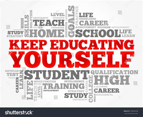 Keep Educating Yourself Word Cloud Collage Royalty Free Stock Vector