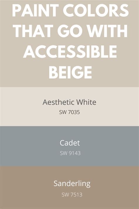 Sherwin Williams Accessible Beige Coordinating Colors In