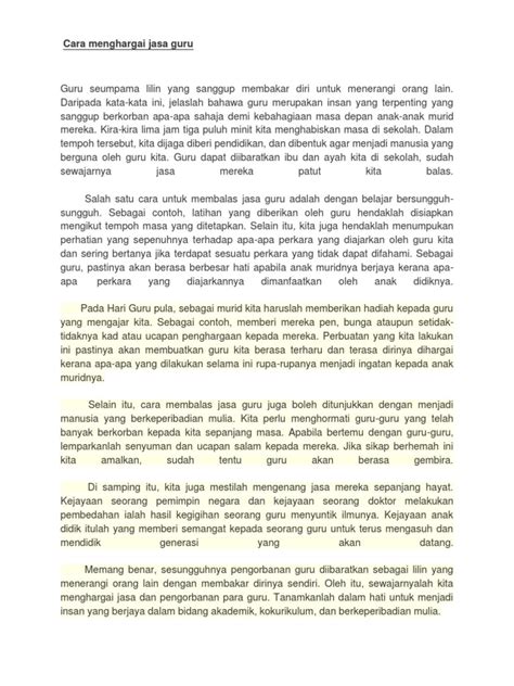 Karangan Cara Cara Menghargai Jasa Pemimpin Negara