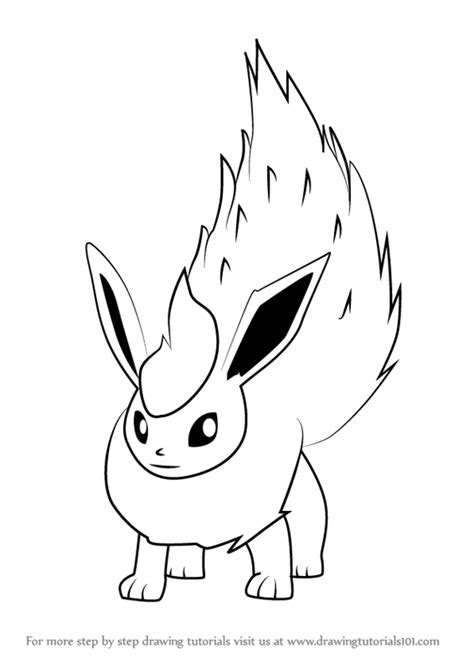 Eevee Flareon Pokemon Drawing Pokemon Drawing Easy