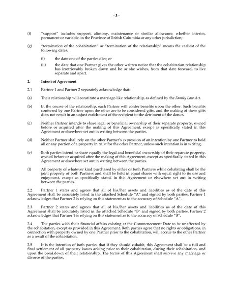 It is risky to write your own separation agreement or to use a generic kit to prepare an agreement as chances are high that you may leave out an important detail or you may use words that have a different legal meaning than what you intend. British Columbia Cohabitation Agreement | Legal Forms and Business Templates | MegaDox.com