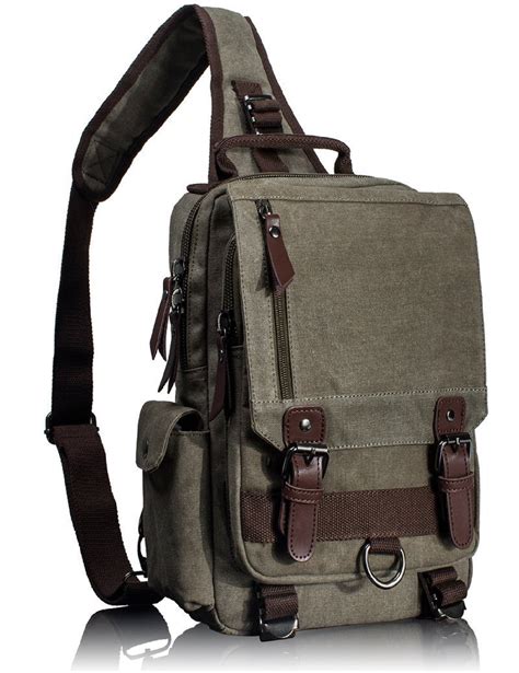Canvas Messenger Bag For Men Laptop Sling Backpack Cross