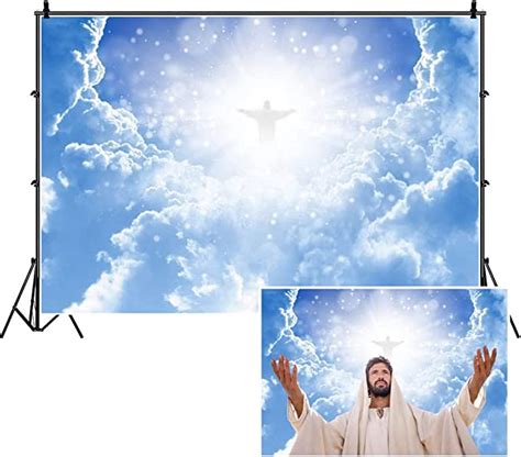 Leyiyi 10x8ft Jesus Christ In Sky Photography Background