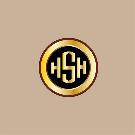 Creative Hsh Letter Logo Design With Golden Circle 10965675 Vector Art