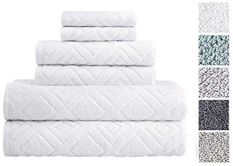 Classic Turkish Towels 6 Piece Cotton Bath Towel Set Luxury Soft And