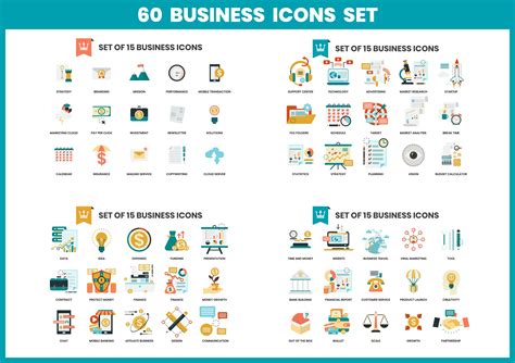 Business Icons Set For Business 666624 Vector Art At Vecteezy