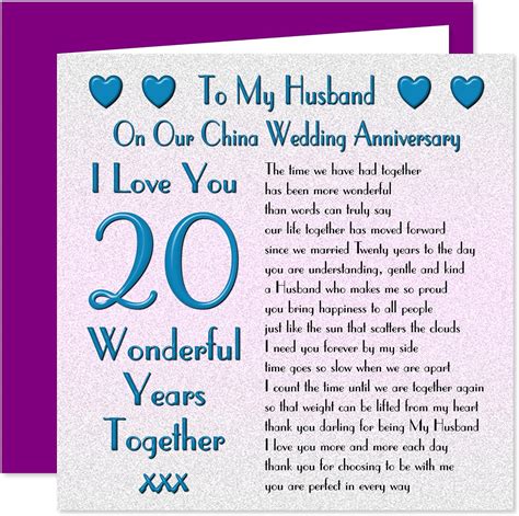 My Husband 20th Wedding Anniversary Card On Our China Anniversary