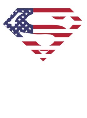 usa superman flag logo parody super hero cool fan  shirt