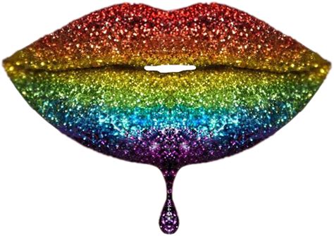 Download Hd Rainbow Glitter Rainbowglitter Lips Transparent