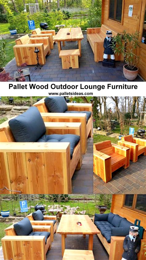 Pallet Wood Outdoor Lounge Furniture | Pallet Ideas