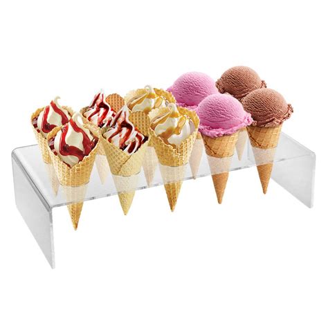 Buy Clear Ice Cream Cone Holder Stand With Holes Acrylic Cones Display Stands Rack For Candy