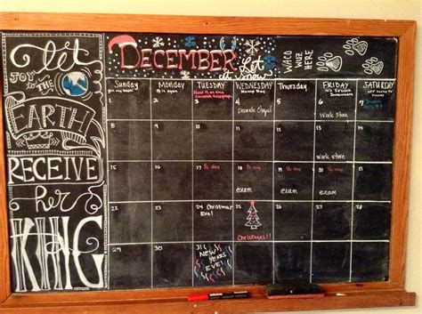 December Calendar Chalkboard Calendar December Chalkboard Calendar