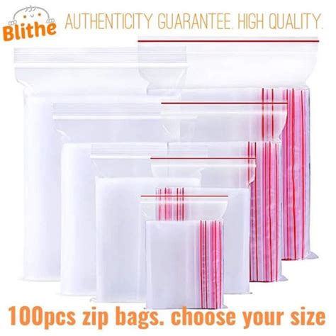 Zip Bags Clear Plastic Bag Resealable Food Storage Sealing Zipper