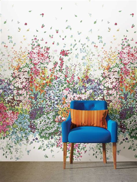 Brewster Home Fashions A Street Prints Meadow Multicolor Mural Wall