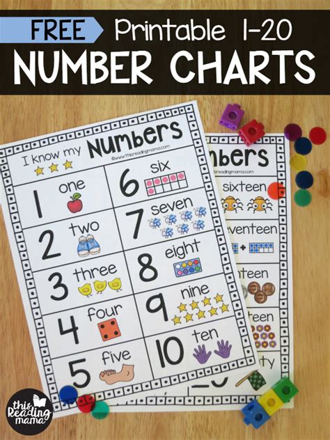 Printable Number Chart For Numbers 1 20 This Reading Mama Numbers