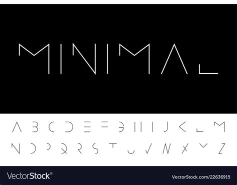 Minimal Font Modern Futuristic Design Royalty Free Vector