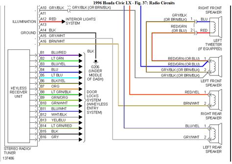 This video demonstrates the honda civic wiring diagrams and details of the wiring harness. What is the wiring diagram/color codes for stock stereo in a '96 honda civic LX?