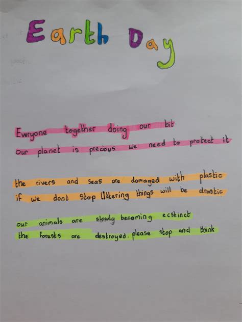 Earth day poems ? Eyeries National School | Scoil Chaitigheirn