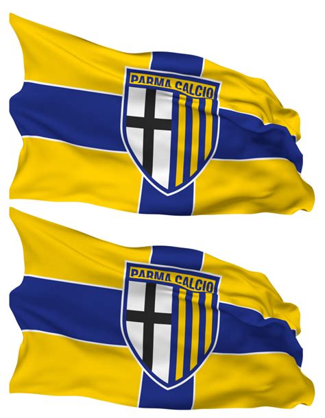 Free Parma Calcio 1913 Flag Waves Isolated In Plain And Bump Texture