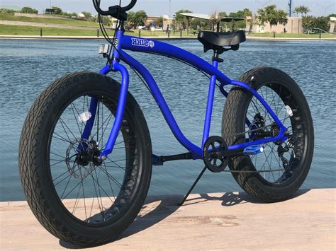 Fat Tire Beach Cruiser Bike 🌴 Flat Blue