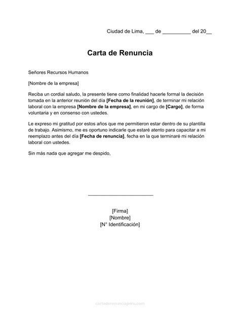 Modelo Carta De Renuncia Por Mutuo Acuerdo Chile Candryuni My Xxx Hot