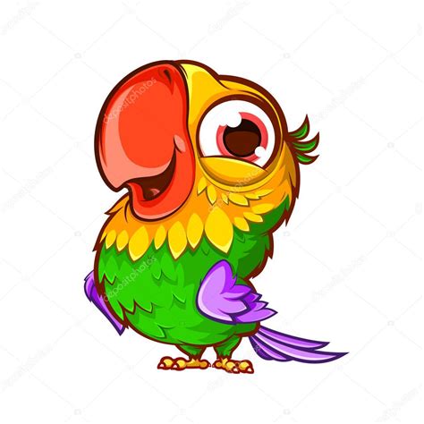 Cartoon Cute Parrot — Stock Vector © Yuanden 192551364