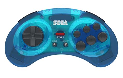 Retro Bit Sega Mega Drive 8 B 24g Wl Arcade Pad Clear Blue Megadrive