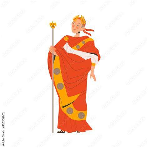 Ancient Roman Emperor Character As Sovereign Ruler Of Empire From
