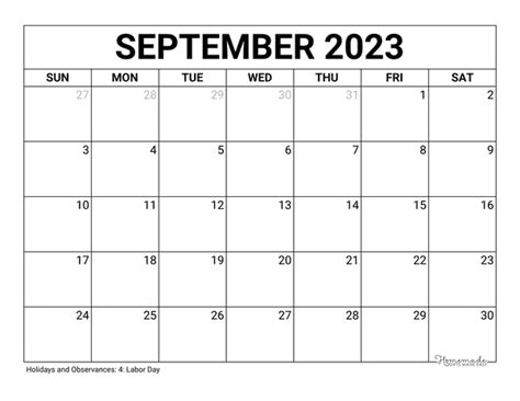 Printable Calendar September 2023 Get Calendar 2023 Update
