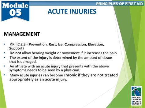 27 Acute Injuries2 National Center For Sports Safety