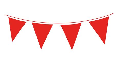 Solid Colour Waterproof Bunting 20 Flags 20cm X 30cm 10m Red