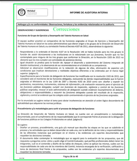 Informe De Auditoria Interna Plantillas Excel Word【 2023