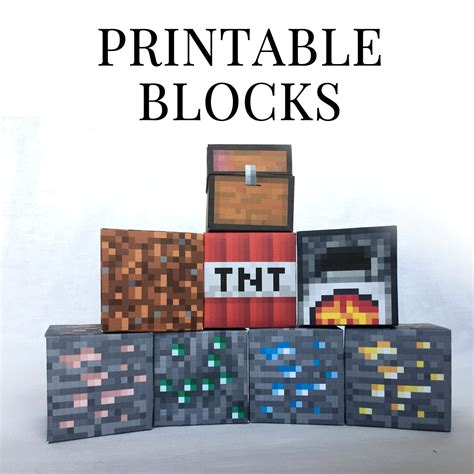 Minecraft Printable Papercraft Blocks Set 4