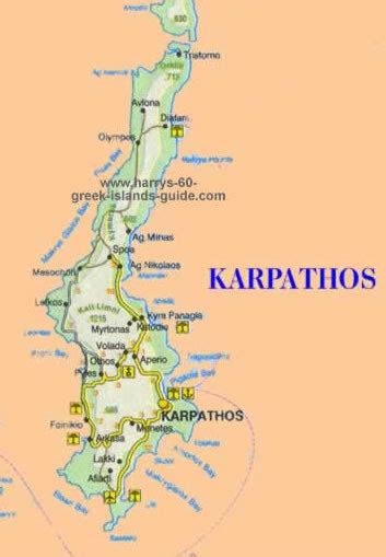 Map Synopsis Greek Island Of Karpathos Dodecanese