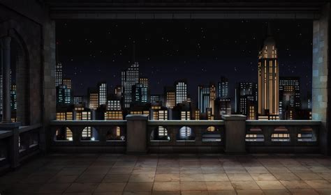 Ext City Stone Balcony Night Anime Backgrounds Wallpapers Episode