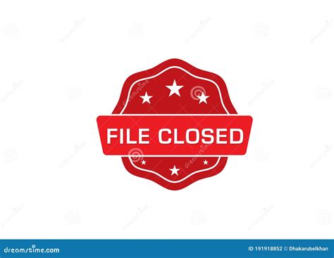 File Closed Stampfile Closed Rubber Stamp Stock Vector Illustration