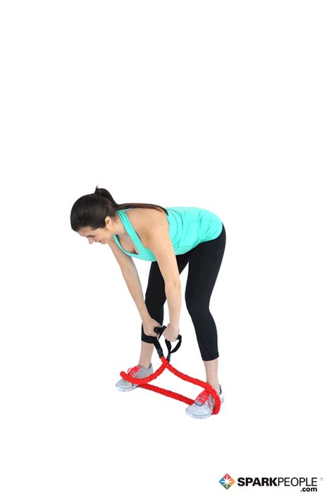 Bent Over Rows With Band Exercise Demonstration Sparkpeople