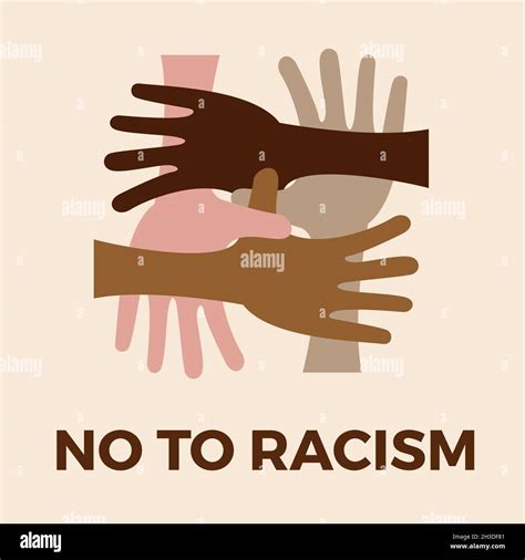 No To Racism Stop To Racism And Discrimination Handshake Of Different
