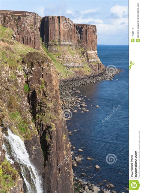 Scotland The Kilt Rock Cliffs On Isle Of Skye Stock Image Image Of