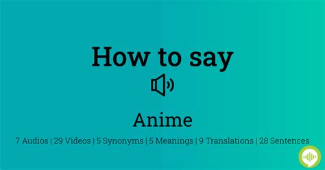 How To Pronounce Anime