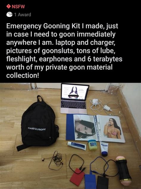 Nsfw Award Emergency Gooning Kit I Made Just In Case Need To Goon