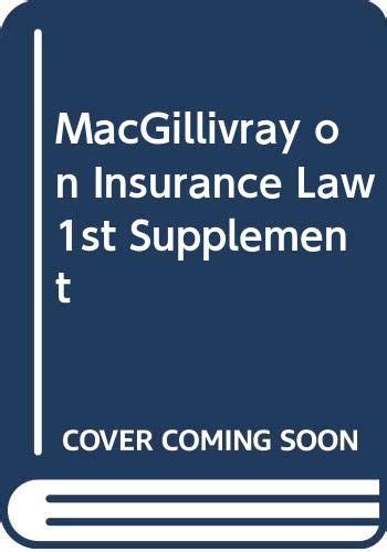 Macgillivray On Insurance Law 1st Supplement John Birds 9780414042452