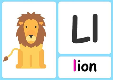 animal flashcards lion alphabet flashcards animal flashcards