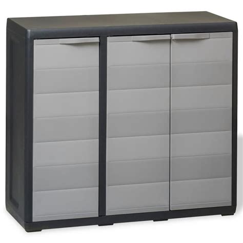 Vidaxl Garden Storage Cabinet With 2 Shelves Black And Gray Walmart