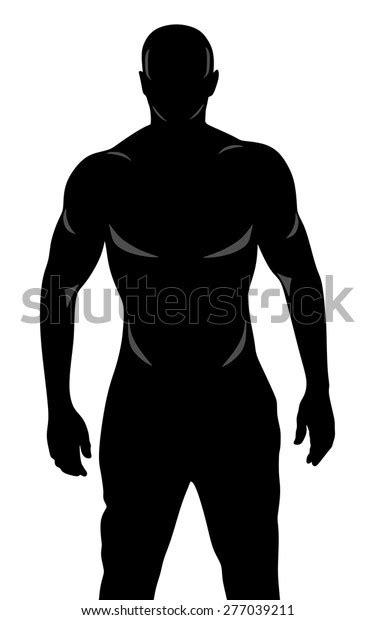 Silhouette Muscle Sexy Naked Young Man Stock Vector Royalty Free
