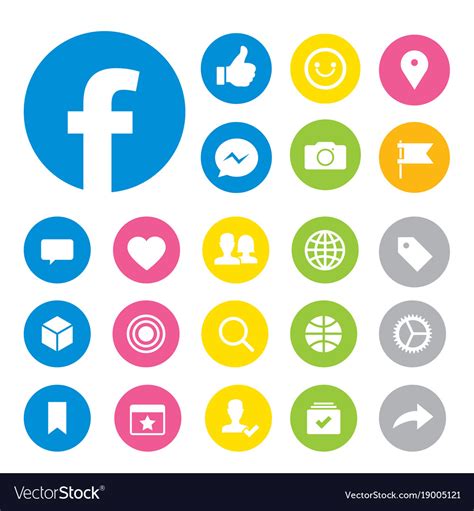 Social Media Icons Buttons Collection In Vector Editorial Photo My
