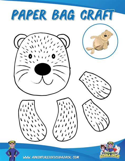 Stuffed Paper Bag Sea Otter Craft With Printable Template Artofit