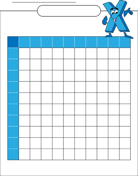 Stupendous Blank Multiplication Chart Printable Alma Website